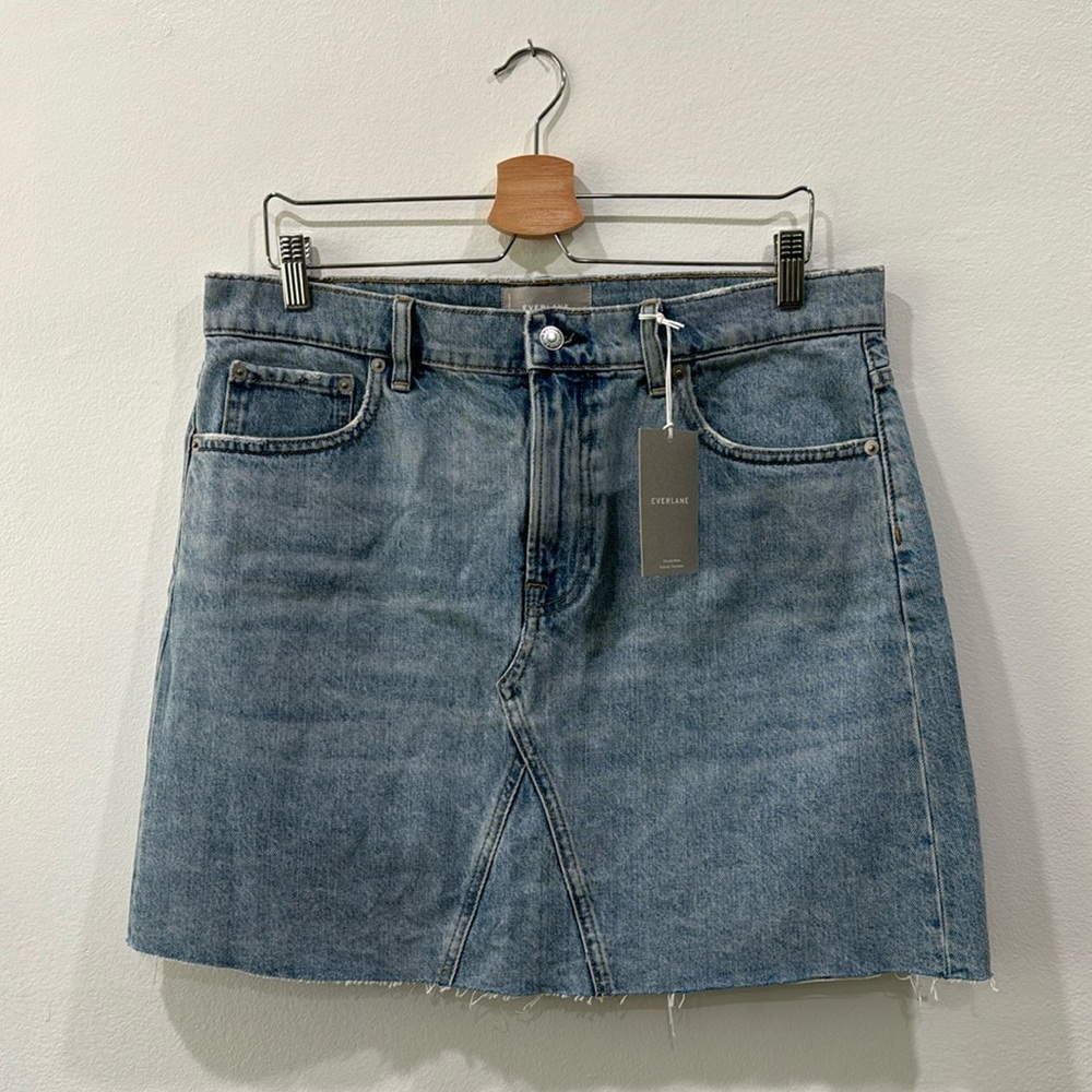 NWT Everlane 💙🩵 The Denim Reconstructed Skirt Size 32